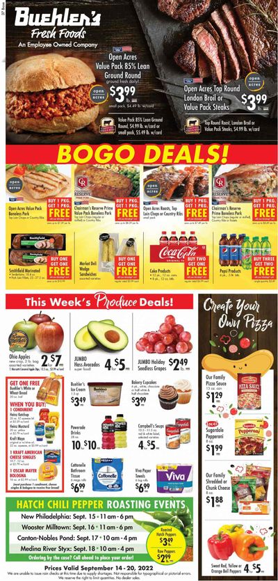 Buehler's (OH) Weekly Ad Flyer Specials September 14 to September 20, 2022