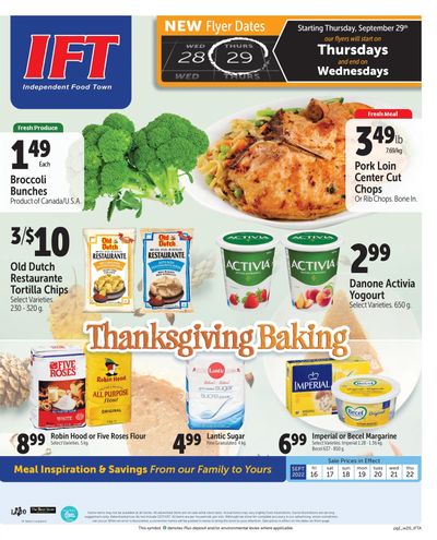 IFT Independent Food Town Flyer September 16 to 22