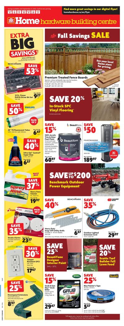 Home Hardware Building Centre (ON) Flyer September 15 to 21