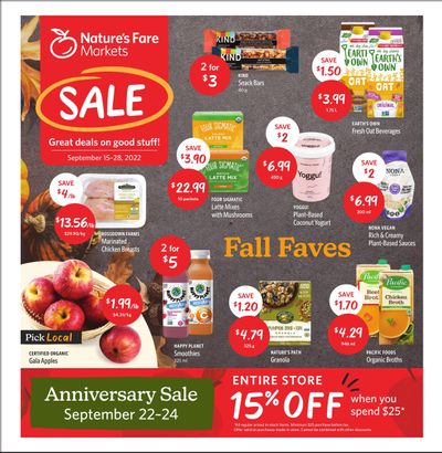 Nature's Fare Markets Flyer September 15 to 28