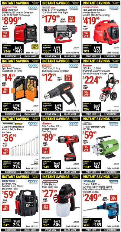Harbor Freight Weekly Ad Flyer Specials September 15 to October 13, 2022
