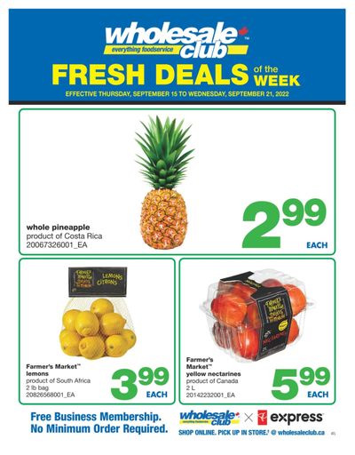 Wholesale Club (Atlantic) Fresh Deals of the Week Flyer September 15 to 21