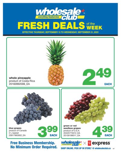 Wholesale Club (ON) Fresh Deals of the Week Flyer September 15 to 21