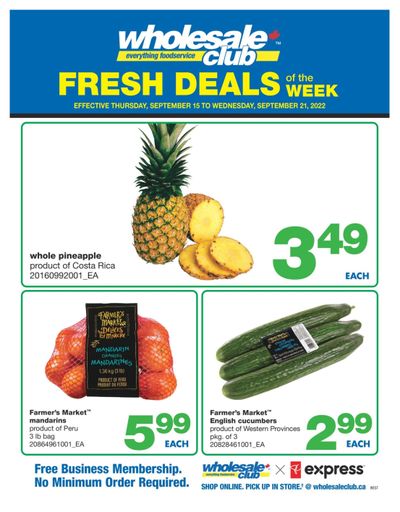 Wholesale Club (West) Fresh Deals of the Week Flyer September 15 to 21