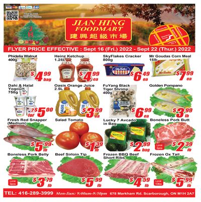 Jian Hing Foodmart (Scarborough) Flyer September 16 to 22