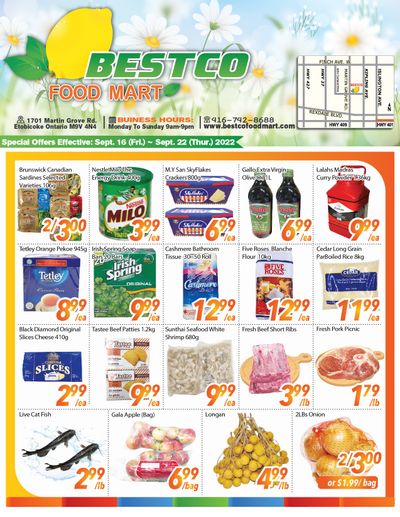 BestCo Food Mart (Etobicoke) Flyer September 16 to 22