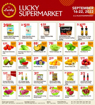 Lucky Supermarket (Calgary) Flyer September 16 to 22