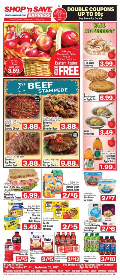 Shop ‘n Save Express (MD, PA, WV) Weekly Ad Flyer Specials September 17 to September 23, 2022