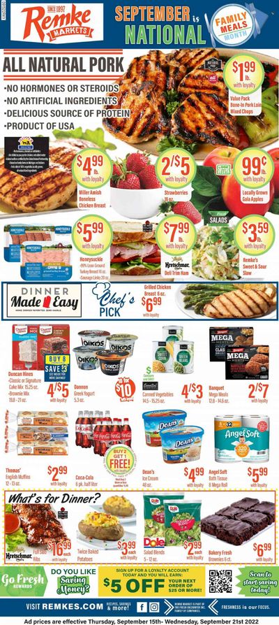 Remke (KY) Weekly Ad Flyer Specials September 15 to September 21, 2022