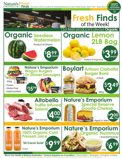 Nature's Emporium Weekly Flyer September 16 to 22