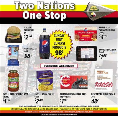 Two Nations One Stop Flyer September 16 to 22