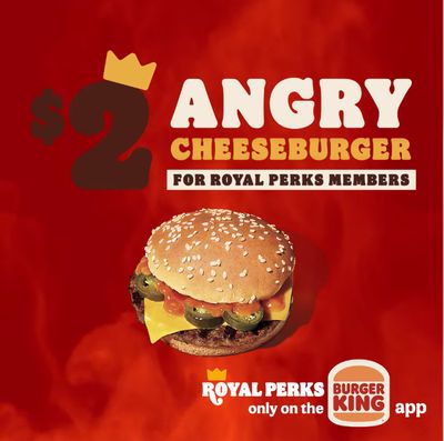 Burger King Canada National Cheeseburger Day Offer: $2 Angry Cheeseburger, September 18