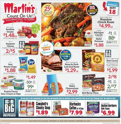 Martin’s (IN, MI) Weekly Ad Flyer Specials September 18 to September 24, 2022