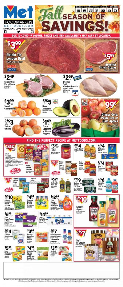 Met Foodmarkets Weekly Ad Flyer Specials September 18 to September 24, 2022