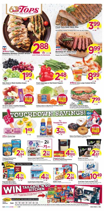 Tops Weekly Ad Flyer Specials September 18 to September 24, 2022