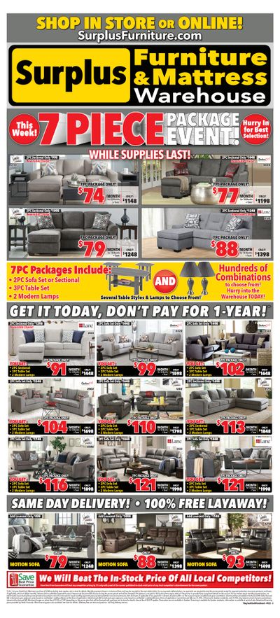 Surplus Furniture & Mattress Warehouse (Winnipeg) Flyer September 19 to October 2