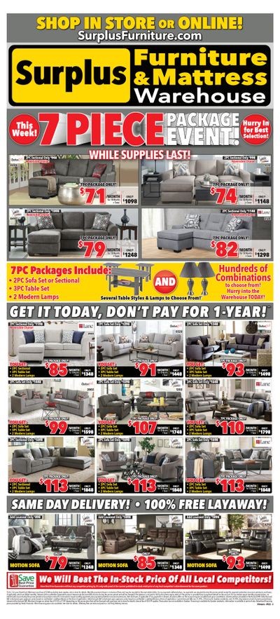 Surplus Furniture & Mattress Warehouse (Peterborough) Flyer September 19 to October 2