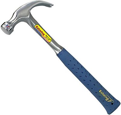 Estwing E3-12C 12 Oz Curve Claw Hammer with Blue Vinyl Shock Reduction Grip, Silver $40.03 (Reg $60.05)