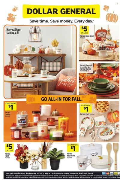 Dollar General Weekly Ad Flyer Specials September 18 to September 24, 2022