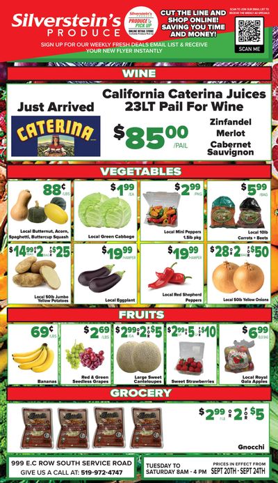 Silverstein's Produce Flyer September 20 to 24