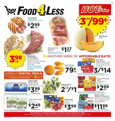 Food 4 Less (CA) Weekly Ad Flyer Specials September 21 to September 27, 2022