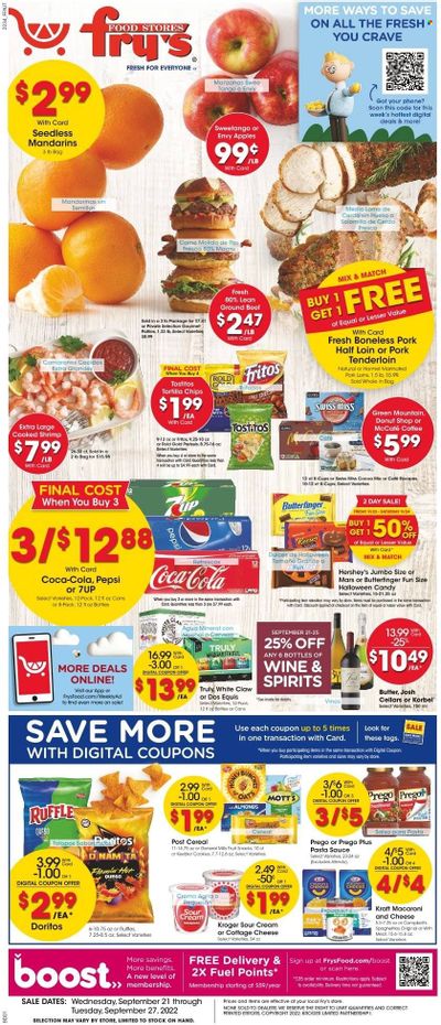 Fry’s (AZ) Weekly Ad Flyer Specials September 21 to September 27, 2022