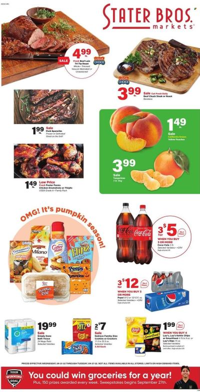 Stater Bros. (CA) Weekly Ad Flyer Specials September 21 to September 27, 2022