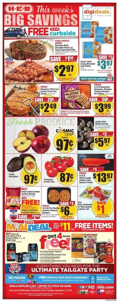 H-E-B (TX) Weekly Ad Flyer Specials September 21 to September 27, 2022