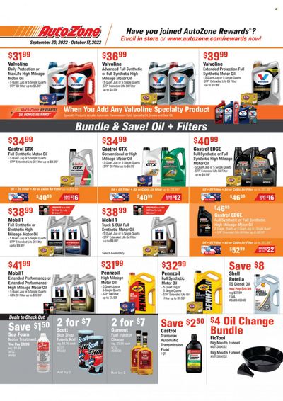 Autozone Weekly Ad Flyer Specials September 20 to October 17, 2022