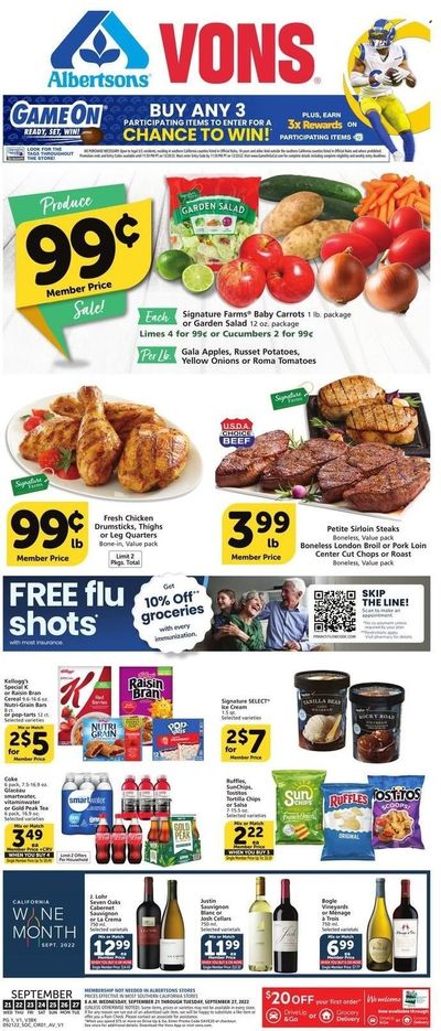 Albertsons (CA, ID, LA, MT, OR, TX, WA) Weekly Ad Flyer Specials September 21 to September 27, 2022