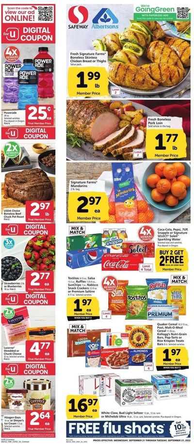 Safeway (OR) Weekly Ad Flyer Specials September 21 to September 27, 2022