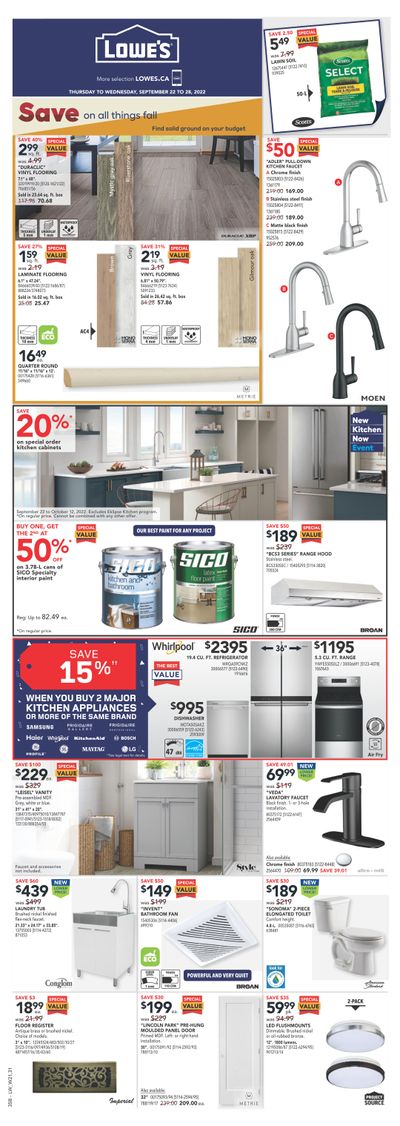 Lowe's (West) Flyer September 22 to 28