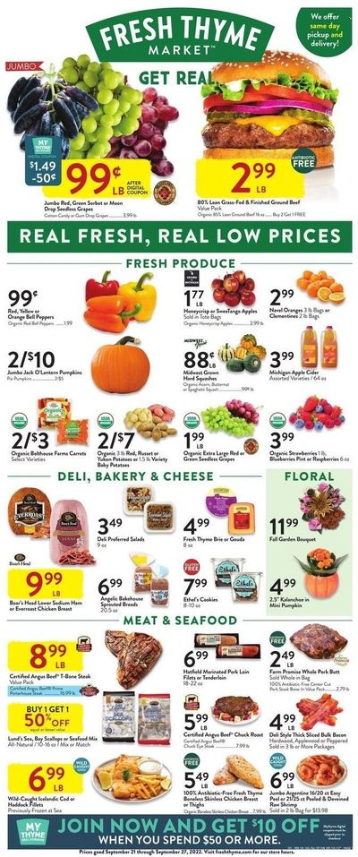 Fresh Thyme Weekly Ad Flyer Specials September 21 to September 27, 2022
