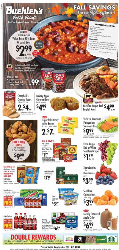 Buehler's (OH) Weekly Ad Flyer Specials September 21 to September 27, 2022