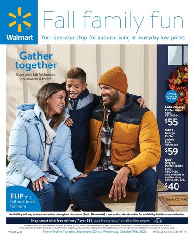 Walmart Fall Family Fun Flyer September 22 to October 19