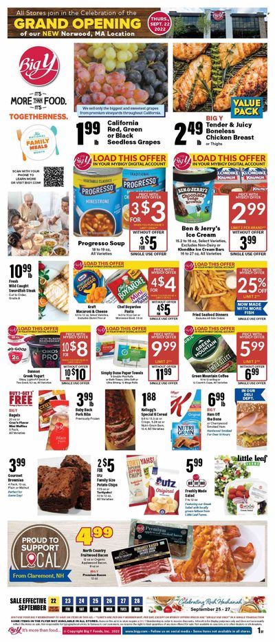 Big Y (CT, MA) Weekly Ad Flyer Specials September 22 to September 28, 2022