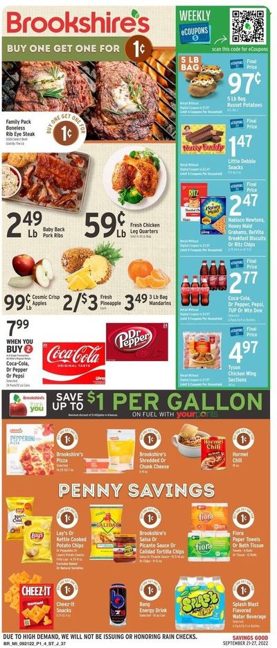 Brookshires (AR, LA, TX) Weekly Ad Flyer Specials September 21 to September 27, 2022