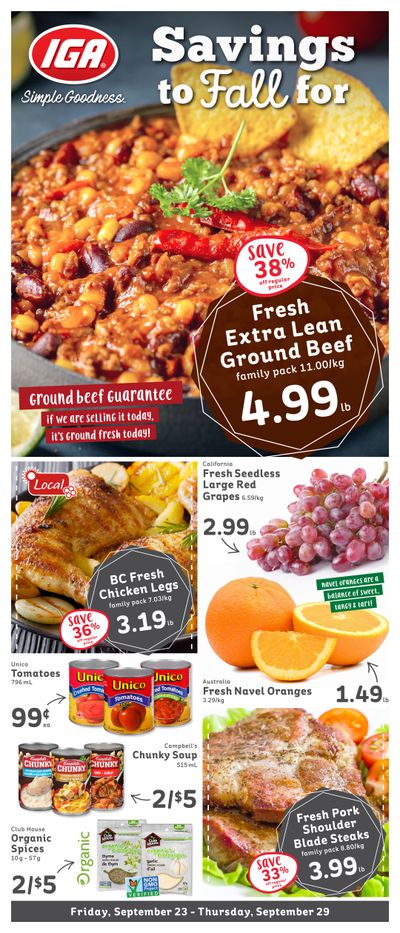 IGA Stores of BC Flyer September 23 to 29