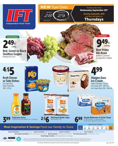 IFT Independent Food Town Flyer September 23 to 28