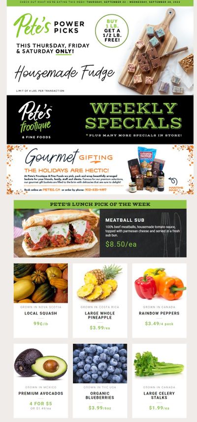 Pete's Fine Foods Flyer September 22 to 28