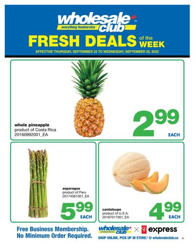 Wholesale Club (Atlantic) Fresh Deals of the Week Flyer September 22 to 28