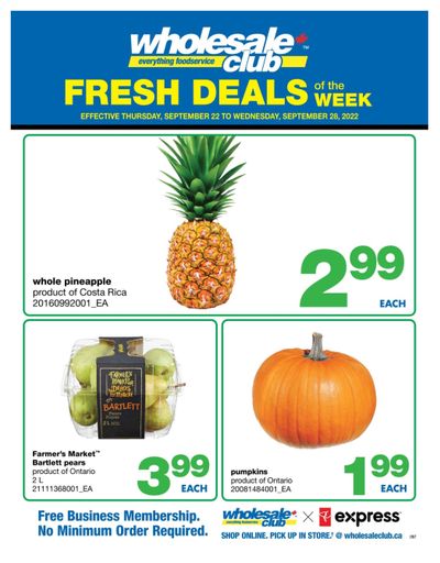 Wholesale Club (ON) Fresh Deals of the Week Flyer September 22 to 28