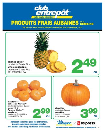 Wholesale Club (QC) Fresh Deals of the Week Flyer September 22 to 28
