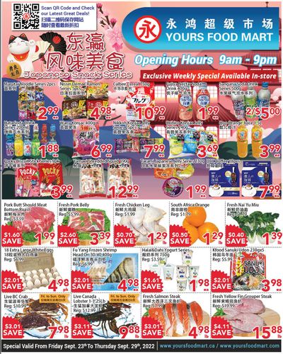 Yours Food Mart Flyer September 23 to 29