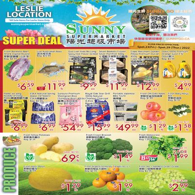 Sunny Supermarket (Leslie) Flyer September 23 to 29