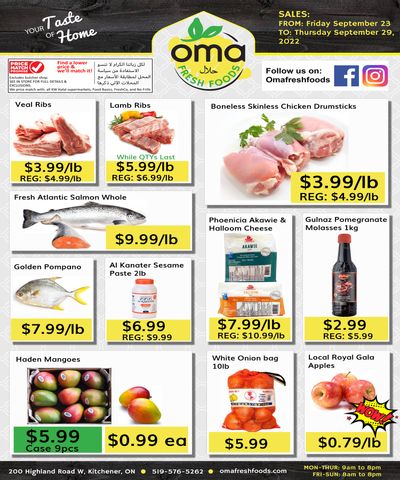 Oma Fresh Foods Flyer September 23 to 29