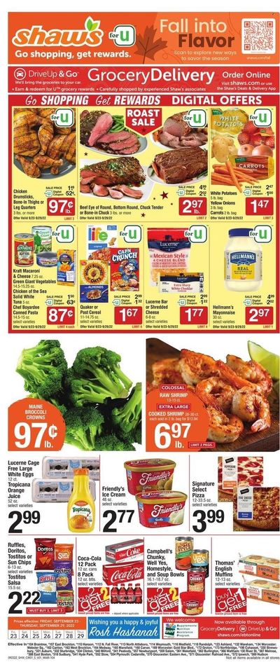 Shaw’s (MA, ME, NH, RI, VT) Weekly Ad Flyer Specials September 23 to September 29, 2022