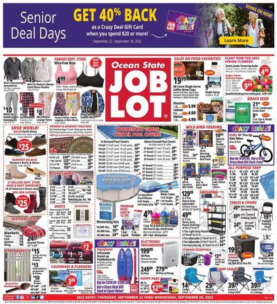 Ocean State Job Lot (CT, MA, ME, NH, NJ, NY, RI, VT) Weekly Ad Flyer Specials September 22 to September 28, 2022