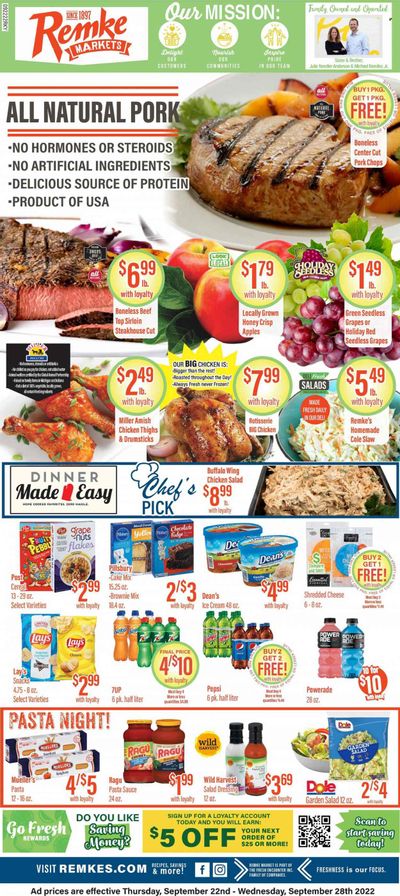 Remke (KY) Weekly Ad Flyer Specials September 22 to September 28, 2022