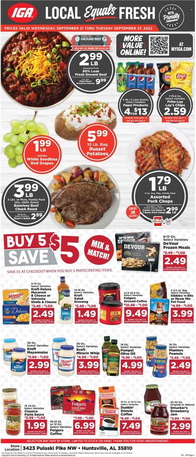 IGA (AL) Weekly Ad Flyer Specials September 21 to September 27, 2022